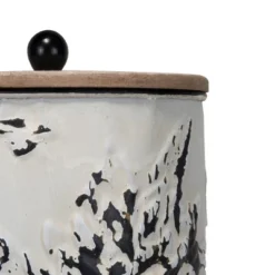 Set Of 3 Cream And Gray Floral Metal Decorative Storage Canisters - Foreside Home & Garden -Home Decoration Store GUEST 650257c7 31d4 4b59 b9b2 17adfb851bec