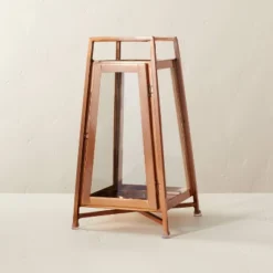 Raised Metal & Glass Pillar Candle Lantern Copper - Hearth & Hand™ With Magnolia -Home Decoration Store GUEST 6539ef87 2624 49f6 ba33 026e18d1ec9e