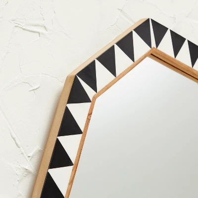 18" X 24" Wood Resin Decorative Wall Mirror Brown - Opalhouse™ Designed With Jungalow™ 2 18" X 24" Wood Resin Decorative Wall Mirror Brown - Opalhouse™ Designed With Jungalow™ - Image 2