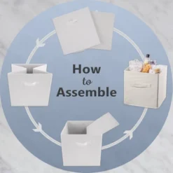 Set Of 4 11" X 11" X 11" Nonwoven Polyester Pineapple Square Storage Cube White/Gold - Design Imports -Home Decoration Store GUEST 6be494f6 975b 4a8c 9dcc fd8927bcd263 1