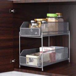 NEX 2 Tier Sliding Wired Basket Drawer Organizer Silver -Home Decoration Store GUEST 6bfbf0d9 5c12 4a0c aed4 6dcf5918f718