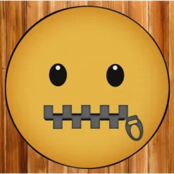 Deerlux Emoji Style Round Funny Smiley Face Kids Area Rug, Lip Sealed Emoji Rug -Home Decoration Store GUEST 6c870434 2e5f 4b82 8016 a98db438aec5