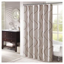 Fenice Taffeta Embroidered Shower Curtain -Home Decoration Store GUEST 6e44fa7e ab77 4cf5 95a0 9d03fc88e214