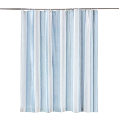 Ipanema Coastal Stripe Lined Shower Curtain With Grommets - Levtex Home 2 Ipanema Coastal Stripe Lined Shower Curtain With Grommets - Levtex Home - Image 2
