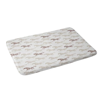 Little Arrow Design Co. Wild Horses Heavy Memory Foam Bath Mat Tan - Deny Designs 1 Little Arrow Design Co. Wild Horses Heavy Memory Foam Bath Mat Tan - Deny Designs