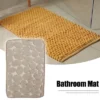 Unique Bargains Cobblestone Pattern Bathroom Rugs Polyester Bath Mat Machine Washable Beige 80x50cm