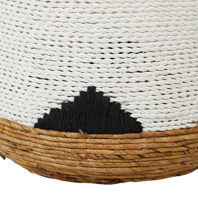 Set Of 2 Banana Leaf Storage Baskets White - Olivia & May 4 Set Of 2 Banana Leaf Storage Baskets White - Olivia & May - Image 4