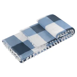 PiccoCasa Flannel Pom-Pom Tartan Checkered Fleece Throw Blanket 1Pc -Home Decoration Store GUEST 70df7bc1 b92b 4f03 8209 9c879cb19b39