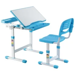 Mount-It! Kids Desk And Chair Set | Height Adjustable Ergonomic Children's School Workstation With Storage Drawer | Blue -Home Decoration Store GUEST 70f1762b 1dc0 40ea 85c8 d9b157fc48b0