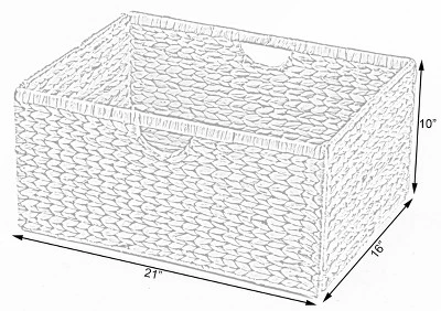 Vintiquewise Foldable Natural Water Hyacinth Storage Bin, Large 5 Vintiquewise Foldable Natural Water Hyacinth Storage Bin, Large - Image 5