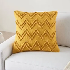 18"x18" Life Styles Chevron Loops Square Throw Pillow Yellow - Mina Victory -Home Decoration Store GUEST 71d32e9d cdcc 4b6c 9d5c 4bfd666a98af