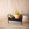 Footed Caddy Black Metal - Foreside Home & Garden