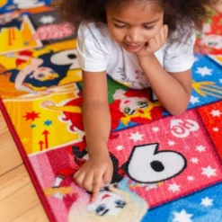 KC CUBS | Justice League Girls Kids Hopscotch Number Counting Educational Learning & Game Play Nursery Bedroom Classroom Rug Carpet, 2' 7" X 6' 0" -Home Decoration Store GUEST 7425f597 cdea 4384 8dcb 8c1a04bf2f2f