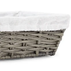 Farmlyn Creek 3-Pack Square Wicker Storage Baskets With Liners With Cloth Lining For Organizing Pantry Shelves, Bathroom, Laundry Room, Closet, 9x4 In -Home Decoration Store GUEST 7664cfcc 6aa2 4da5 b86a 40936c5421cb