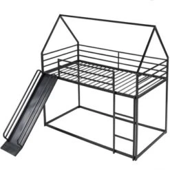 Twin Over Twin House Bunk Bed With Ladder And Slide - ModernLuxe -Home Decoration Store GUEST 77611a9f 86b6 4222 80b7 340b21f2dc4c