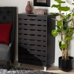 2 Door Ernest Brown Wood Shoe Storage Cabinet Dark Brown - Baxton Studio -Home Decoration Store GUEST 77f0cfa4 470e 4590 b737 230327cd1bb6