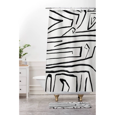 Viviana Gonzalez Modern Improvisation Memory Foam Bath Mat Black/White - Deny Designs 2 Viviana Gonzalez Modern Improvisation Memory Foam Bath Mat Black/White - Deny Designs - Image 2