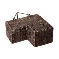 Villacera 14-Inch Wicker Stair Case Basket With Handles Handmade Woven Seagrass In Brown -Home Decoration Store GUEST 7b612d3d 4c7a 4e0c 84c4 aefdc0391786
