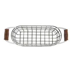 Set Of 2 Oblong Metal & Wood Handled Baskets - Foreside Home & Garden -Home Decoration Store GUEST 7b7a76e5 9c18 4d00 9b0d 39304c4c9b8b