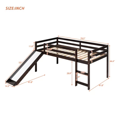 Twin Size Loft Bed With Slide - ModernLuxe 2 Twin Size Loft Bed With Slide - ModernLuxe - Image 2
