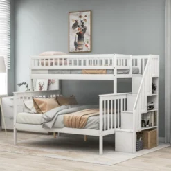 Twin Over Full Stairway Bunk Bed With Storage-ModernLuxe -Home Decoration Store GUEST 7d518838 c02a 4fdf 9934 b15b557283bd