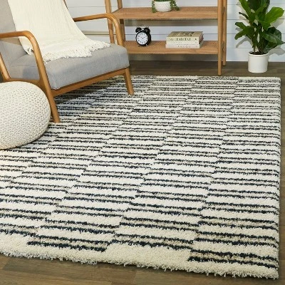 Forbes Striped Shag Kids' Rugs White - Balta Rugs 1 Forbes Striped Shag Kids' Rugs White - Balta Rugs