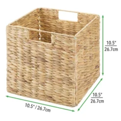 MDesign Woven Hyacinth Home Storage Basket For Cube Furniture, 4 Pack -Home Decoration Store GUEST 7fe17992 2e22 4369 b87a 111741540f2c