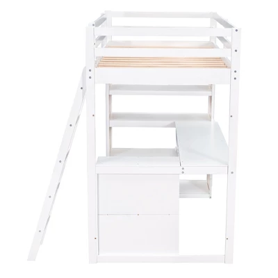 Loft Bed With Ladder, Shelves, And Desk - ModernLuxe 7 Loft Bed With Ladder, Shelves, And Desk - ModernLuxe - Image 7