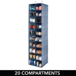 MDesign Large 20 Shelf Fabric Over Rod Closet Hanging Storage Unit -Home Decoration Store GUEST 82c58d47 e48e 4ff7 af3a acec2e09e405