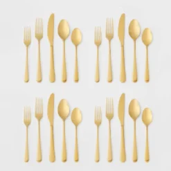 20pc Harrington Flatware Set Gold - Threshold™ -Home Decoration Store GUEST 83f8ea2e 2885 4bf8 9e92 e1aa54e1e88c