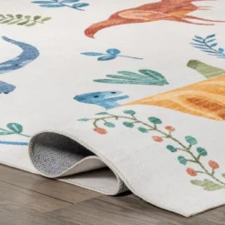 NuLOOM Eamon Dinosaur Machine Washable Kids Area Rug -Home Decoration Store GUEST 846f3e9a 5ff2 4c84 9d6b e3dabecb54b1