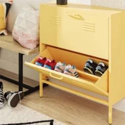 Cache 2 Door Shoe Storage Cabinet Yellow - Novogratz -Home Decoration Store GUEST 852b4147 93a7 4e93 aa27 5853f1fb6fa9