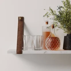 Brandon Vintage Matte Faux Marble Wall Shelf Brown - Nathan James -Home Decoration Store GUEST 854810bb 6ad0 45a3 a187 45090e904d8a