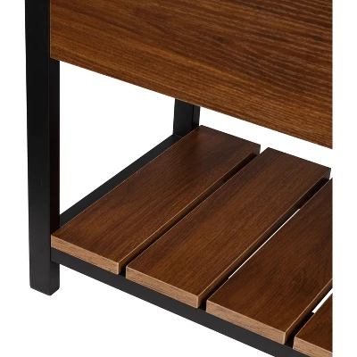 Honey-Can-Do Shoe Storage Bench Walnut 5 Honey-Can-Do Shoe Storage Bench Walnut - Image 5