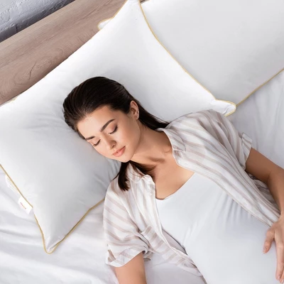 Cheer Collection Luxurious Gel Fiber Filled Bed Pillows Set Of 2 2 Cheer Collection Luxurious Gel Fiber Filled Bed Pillows Set Of 2 - Image 2