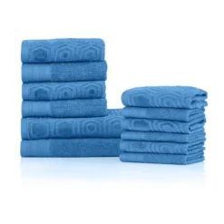 Modern Combed Cotton Honeycomb Jacquard And Solid Plush Towel Set By Blue Nile Mills -Home Decoration Store GUEST 86d6175c 3f1b 42d5 8b87 7a69e9de2f5c
