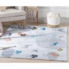 Well Woven Safari Animals Map Playmat Apollo Kids Collection Grey Area Rug