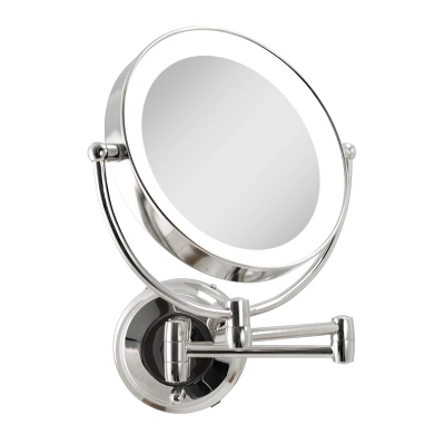 11" Round LED Wall Mount Powered By Battery Or Adaptor Makeup Mirror - Zadro 2 11" Round LED Wall Mount Powered By Battery Or Adaptor Makeup Mirror - Zadro - Image 2