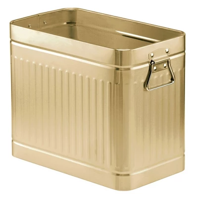 MDesign Metal Rectangle Trash Can Wastebasket, Garbage Bin, Handles 10 MDesign Metal Rectangle Trash Can Wastebasket, Garbage Bin, Handles - Image 10