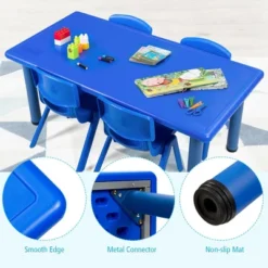 Costway Kids Plastic Rectangular Learn And Play Table Playroom Kindergarten Home Blue 14 Costway Kids Plastic Rectangular Learn And Play Table Playroom Kindergarten Home Blue -Home Decoration Store GUEST 92809054 0dfa 4700 9d91 b51073a693ea