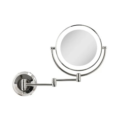 11" Round LED Wall Mount Powered By Battery Or Adaptor Makeup Mirror - Zadro 3 11" Round LED Wall Mount Powered By Battery Or Adaptor Makeup Mirror - Zadro - Image 3