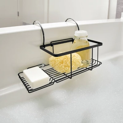 Everett Over Side Bathtub Caddy Matte Black - IDESIGN 3 Everett Over Side Bathtub Caddy Matte Black - IDESIGN - Image 3