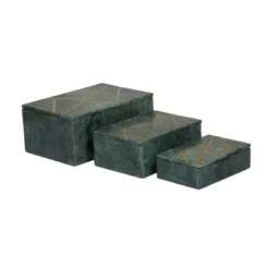 Set Of 3 Marble Box With Gold Linear Lines Green- Olivia & May -Home Decoration Store GUEST 9458a105 4d27 4d3d 9721 c478b19d5d28