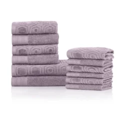 Modern Combed Cotton Honeycomb Jacquard And Solid Plush Towel Set By Blue Nile Mills -Home Decoration Store GUEST 9478de5d e579 4e17 a179 6fde237d9885