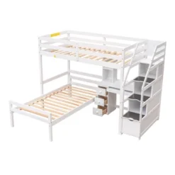 Twin Size Loft Bed With Separate Bed, Staircase For Storage, Desk, Shelves And Drawers - ModernLuxe 16 Twin Size Loft Bed With Separate Bed, Staircase For Storage, Desk, Shelves And Drawers - ModernLuxe -Home Decoration Store GUEST 948bcdde 5b4b 4aad a407 fcb91ca3d239