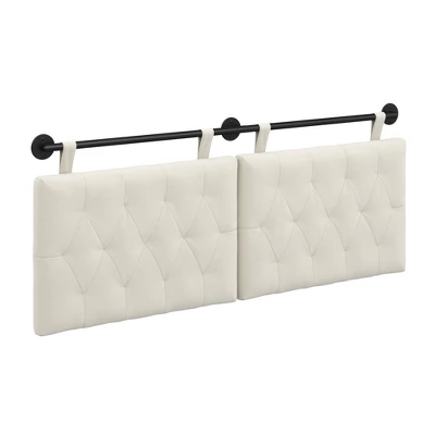 Full/Queen Remi Diamond Button Tufted Headboard Cloud White - Nathan James 1 Full/Queen Remi Diamond Button Tufted Headboard Cloud White - Nathan James