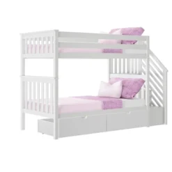 Max & Lily Twin Over Twin Staircase Bunk Bed With Storage Drawers -Home Decoration Store GUEST 96e89ed8 f524 49a9 90e4 24eaa86fd4c1