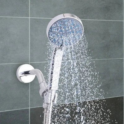 5 Spray Pattern High Pressure Wall Mount Handheld Shower Head With Stainless Hose Silver - J&V TEXTILES 1 5 Spray Pattern High Pressure Wall Mount Handheld Shower Head With Stainless Hose Silver - J&V TEXTILES