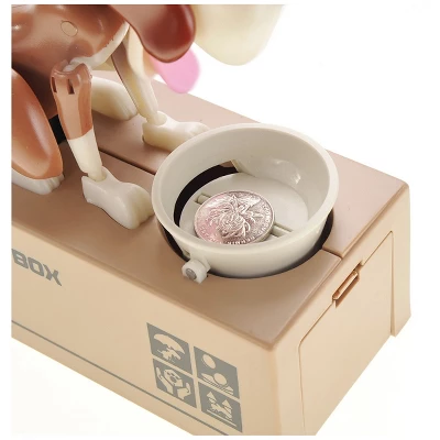 Insten My Dog Piggy Bank, Robotic Coin Munching Money Box, Kids Toys Birthday Gift, White Brown 2 Insten My Dog Piggy Bank, Robotic Coin Munching Money Box, Kids Toys Birthday Gift, White Brown - Image 2