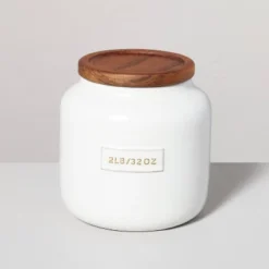 Dry Goods Stoneware Canister With Wood Lid Cream/Brown - Hearth & Hand™ With Magnolia -Home Decoration Store GUEST 9a628954 fe13 4a85 8006 a0d2b4f27491